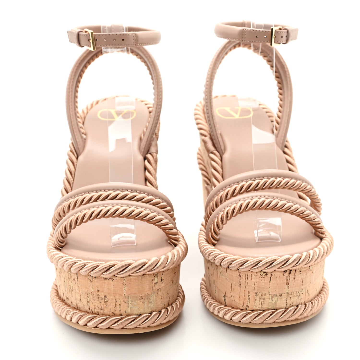 Valentino Garavani Calfskin Vlogo Summerblocks Platform Sandals 40 Rose Cannelle 3 of 9