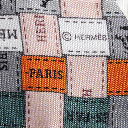 Hermes Silk Bolduc Au Carre Twilly Gris Caramel Blanc 4 of 6