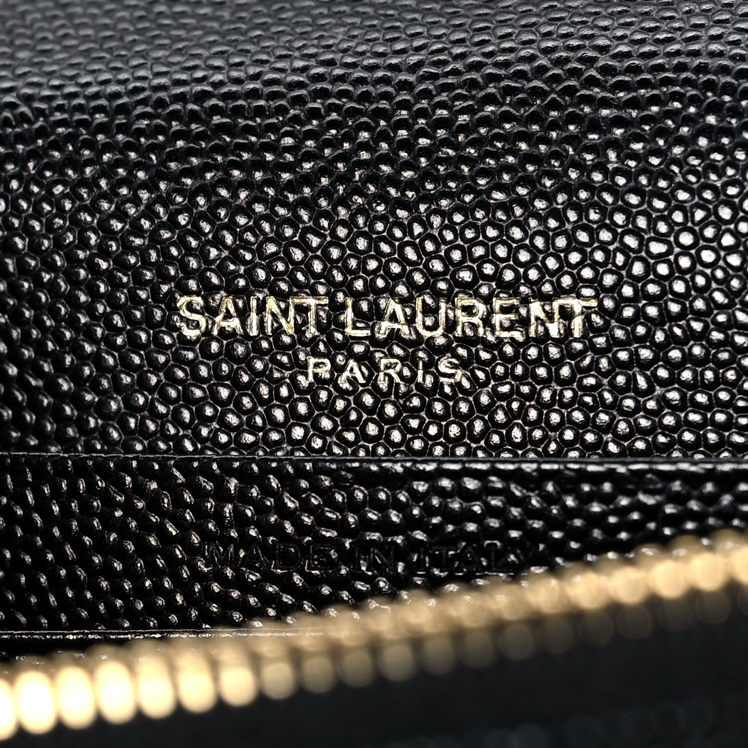 Saint Laurent Grain De Poudre Matelasse Chevron Monogram Envelope Chain Wallet Black 4 of 8