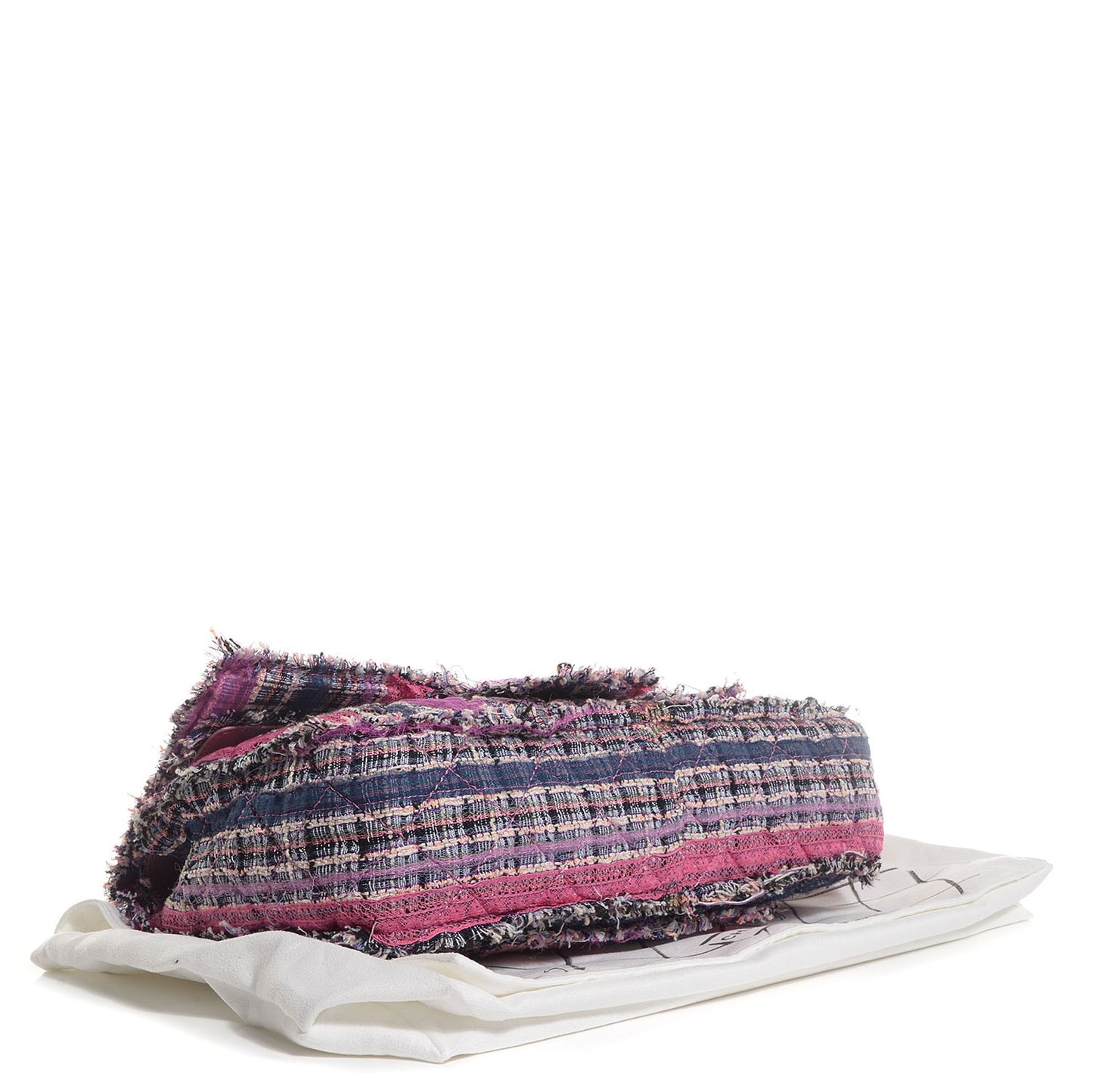 Tweed Jumbo Double Flap Pink
