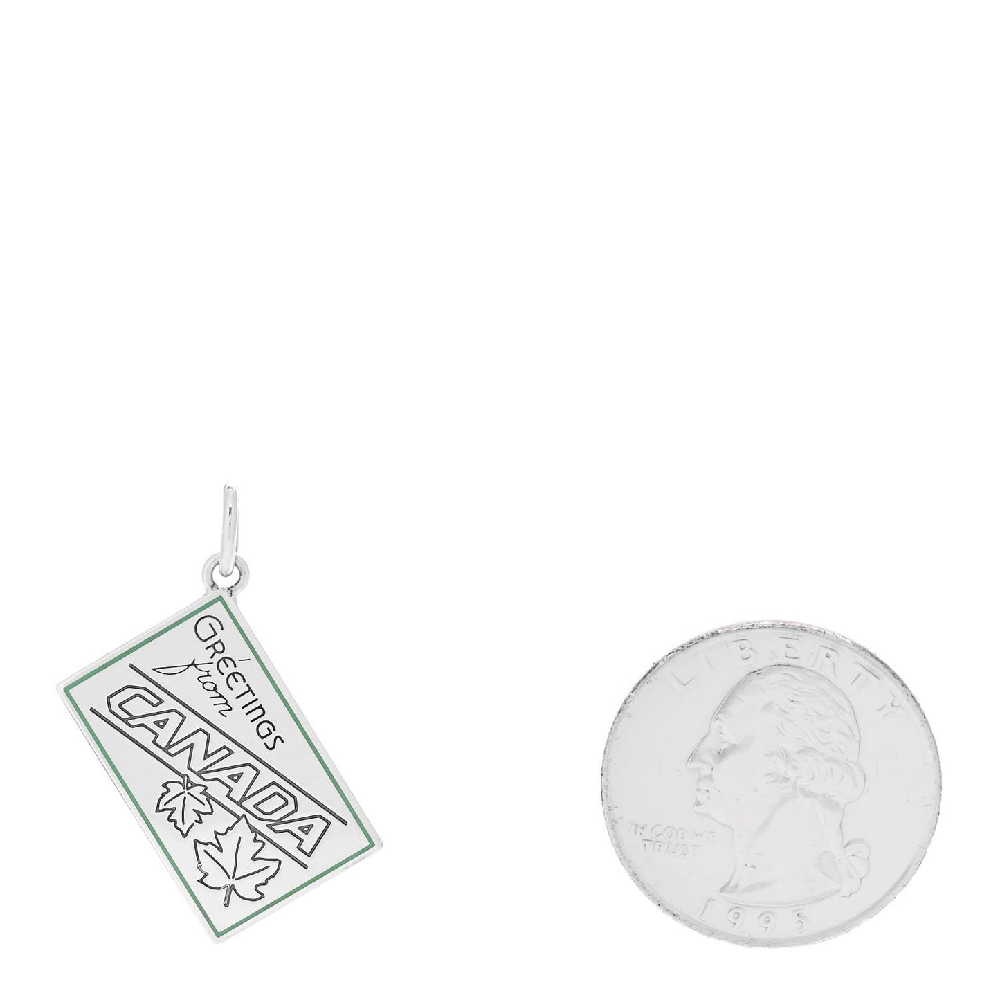 Sterling Silver Enamel Canada Postcard Charm Blue