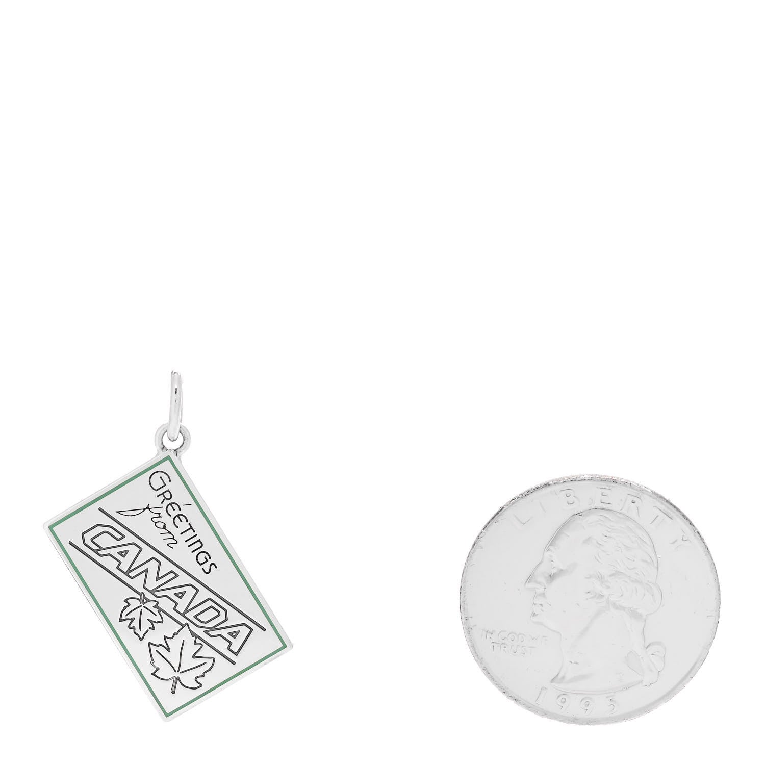 Tiffany Sterling Silver Enamel Canada Postcard Charm Blue 2 of 4