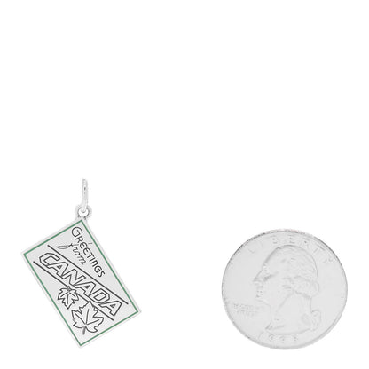 Tiffany Sterling Silver Enamel Canada Postcard Charm Blue 2 of 4