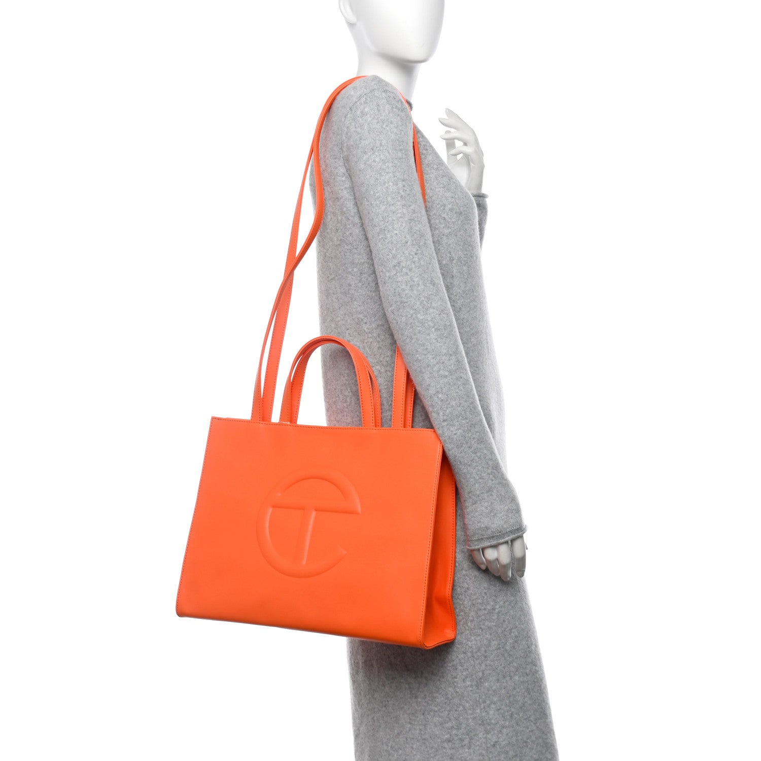 Telfar Vegan Leather Medium Shopping Bag Orange 3 of 12