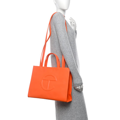 Telfar Vegan Leather Medium Shopping Bag Orange 3 of 12