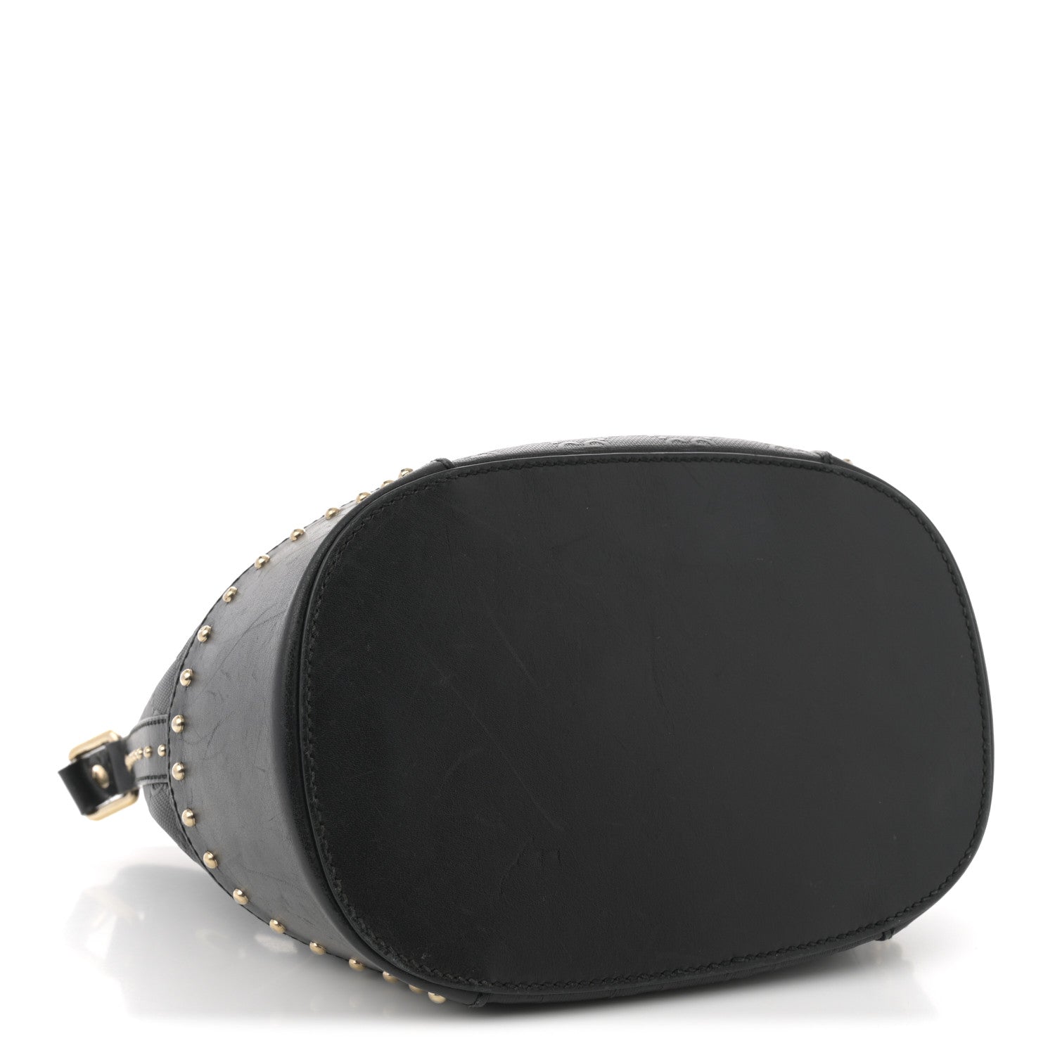 Gucci HIlary Lux GG Monogram Embossed Studded Small Bucket Bag Black 3 of 13