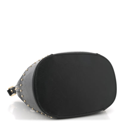 Gucci HIlary Lux GG Monogram Embossed Studded Small Bucket Bag Black 3 of 13