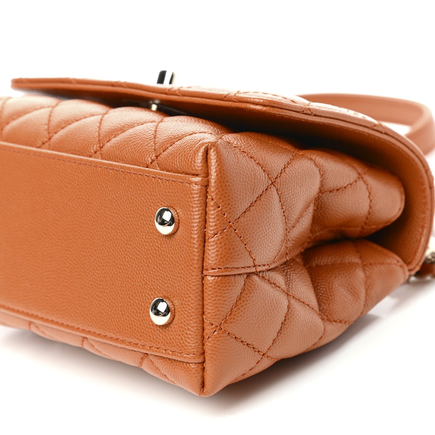 Caviar Quilted Extra Mini Coco Handle Flap Light Brown