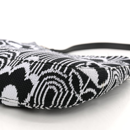Prada Maglia Jacquard Cleo Shoulder Bag Black White 9 of 9