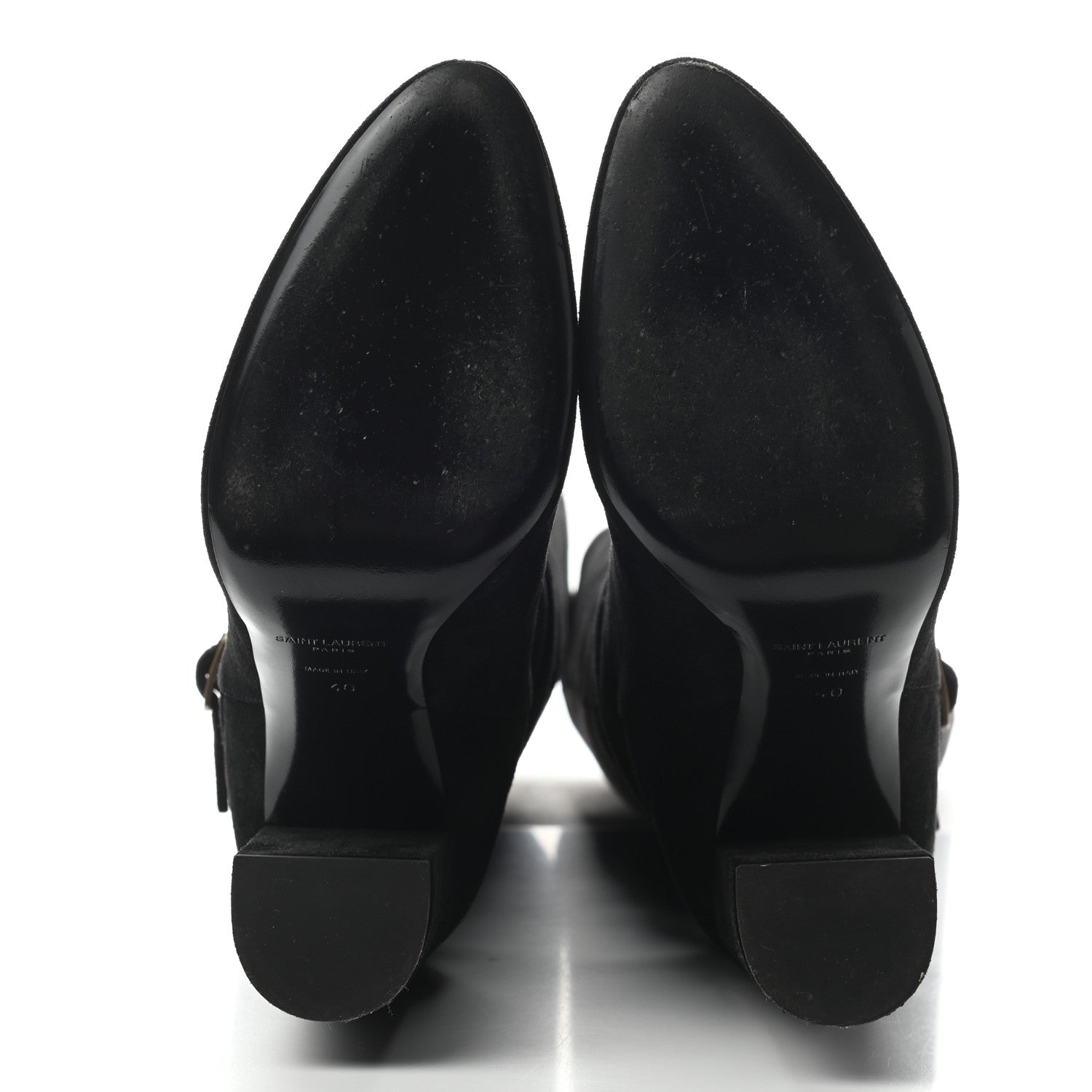 Saint Laurent Suede Knee High Boots 40 Black 6 of 8