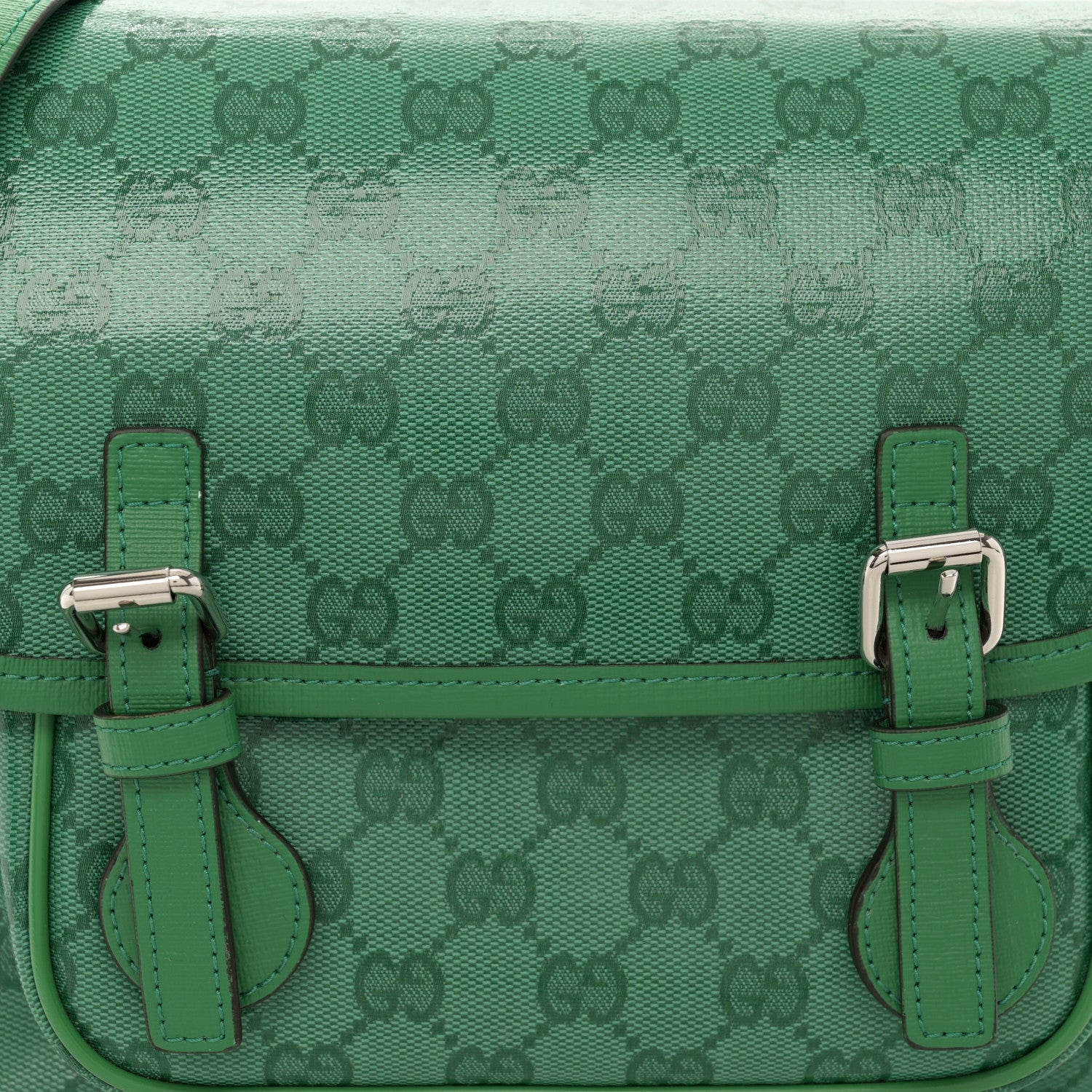 Gucci Monogram GG Childrens Messenger Bag Green 8 of 10