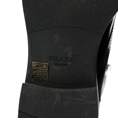 Prada Spazzolato Re-Nylon Metal Triangle Logo Mens Combat Boots 8 Black 6 of 8