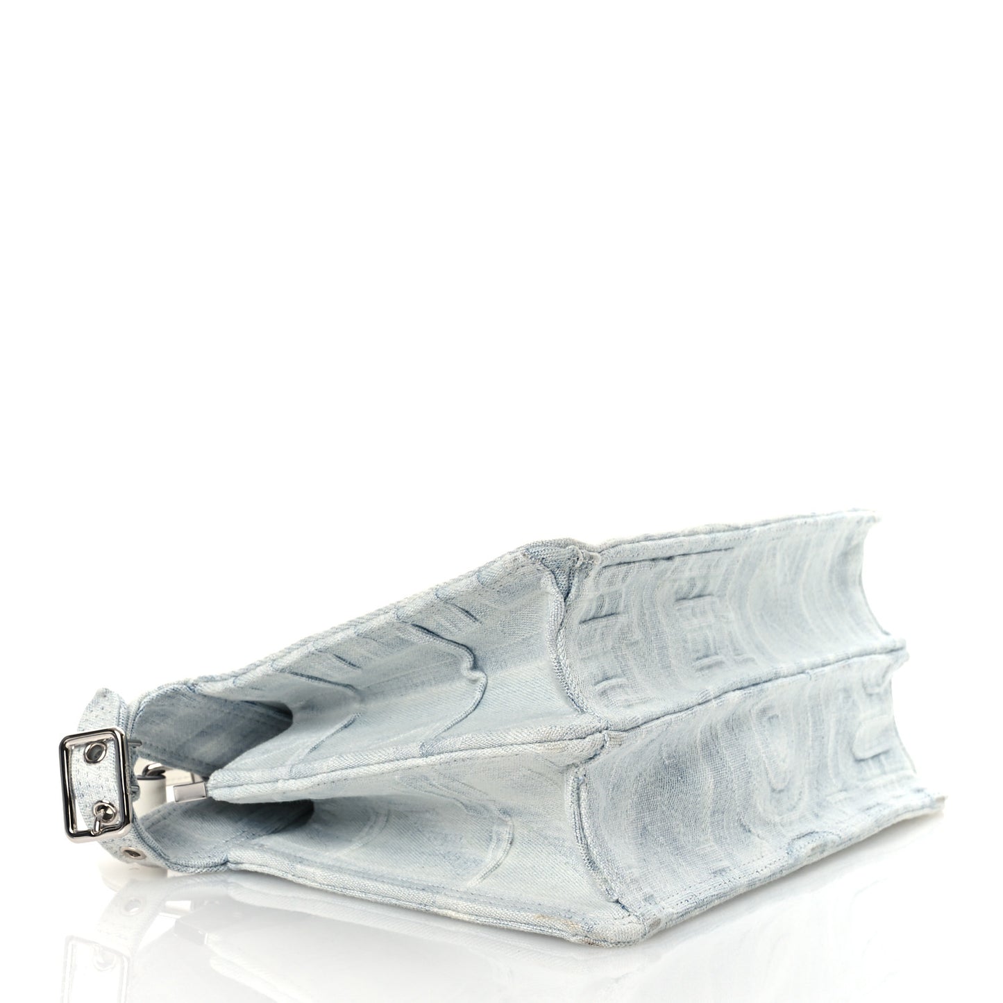 X MARC JACOBS Bleached Denim Small Peekaboo I SEE U Satchel Off White