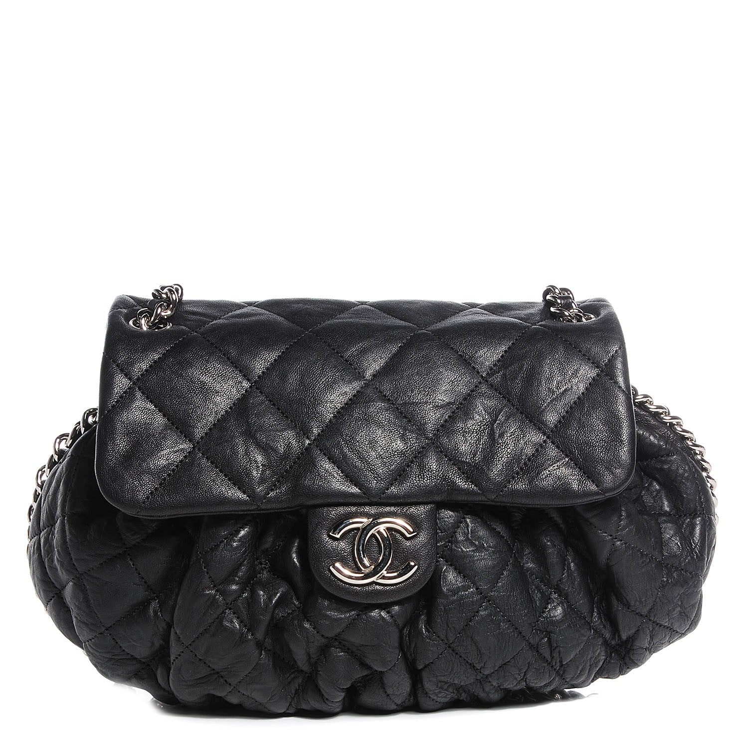 Chanel Crumpled Lambskin Chain Around Medium Messenger Black 1 of 7