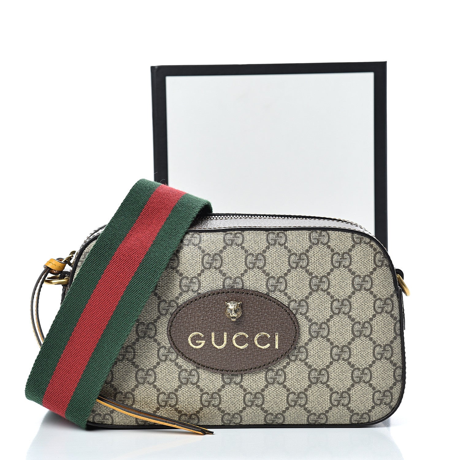 Gucci GG Supreme Monogram Web Neo Vintage Shoulder Bag Beige New Acero Crop 10 of 10