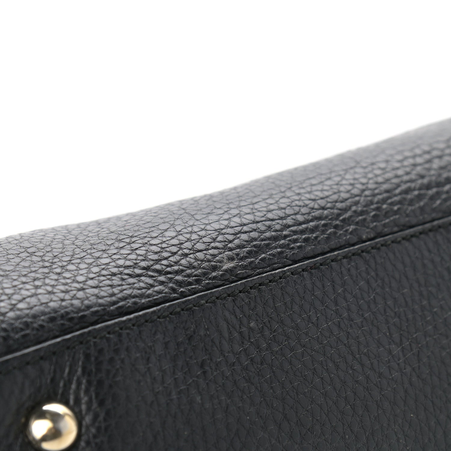 Gucci Pebbled Calfskin Medium Bamboo Shopper Tote Black 10 of 12