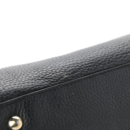 Gucci Pebbled Calfskin Medium Bamboo Shopper Tote Black 10 of 12