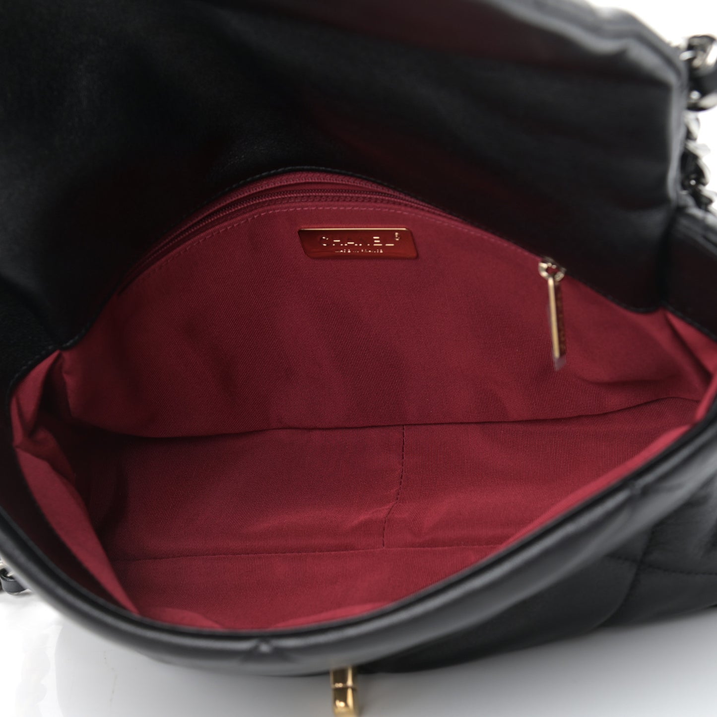 Lambskin Quilted Large Chanel 19 Flap Black