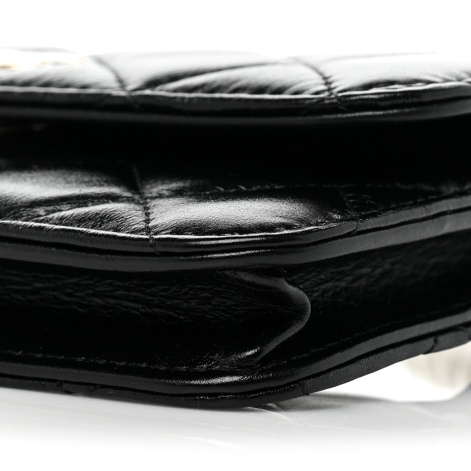 Chanel Calfskin Quilted Maxi Pearls Clutch With Chain Black 9 of 9