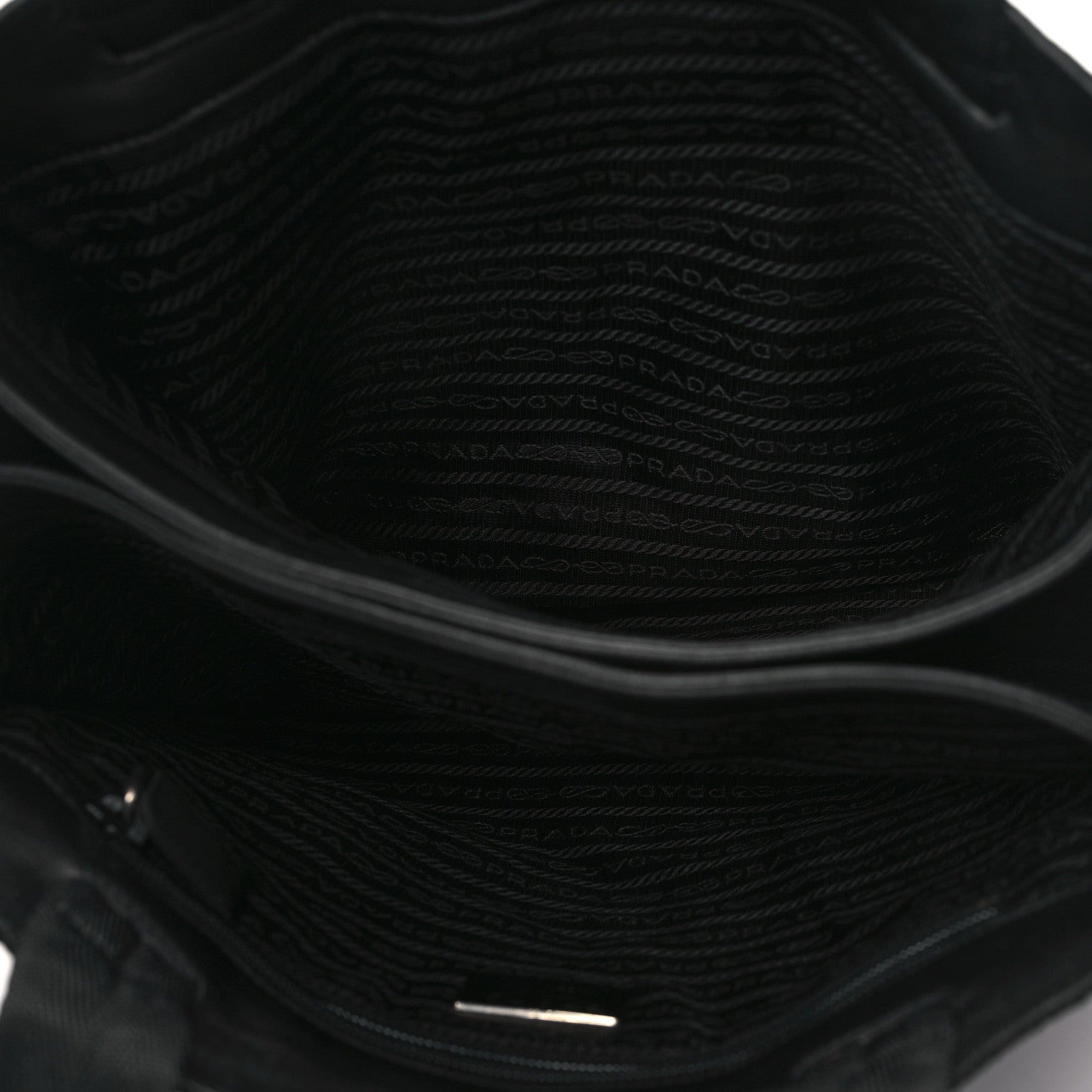 Prada Nylon Calfskin Tote Black 5 of 11