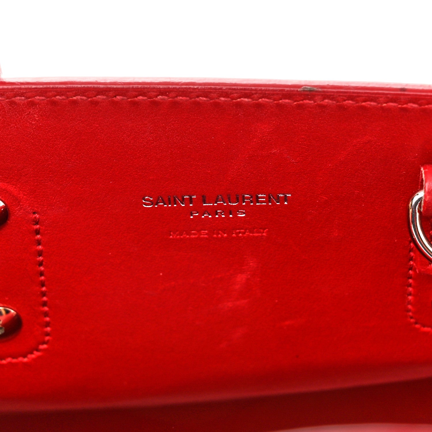 Saint Laurent Calfskin Crocodile Embossed Nano Sac De Jour Red 6 of 12