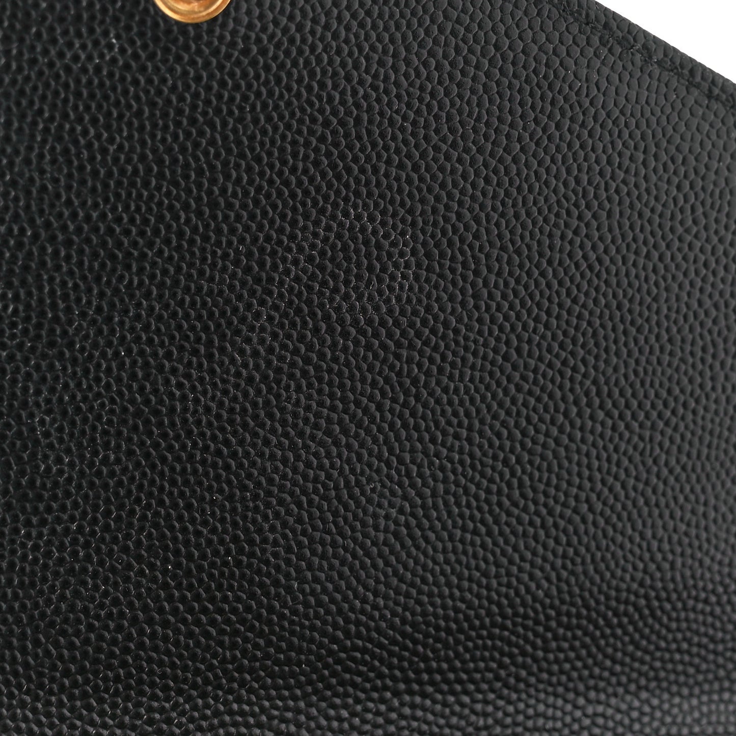 SAINT LAURENT Grain De Poudre Mixed Matelasse Triquilt Monogram Chain Wallet Black