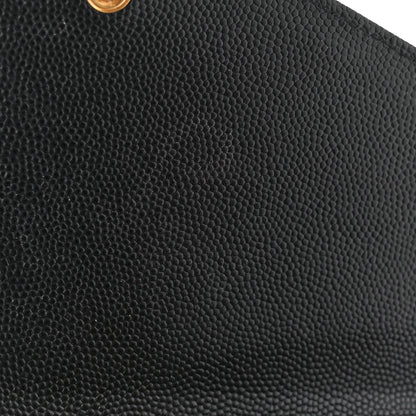 Saint Laurent SAINT LAURENT Grain De Poudre Mixed Matelasse Triquilt Monogram Chain Wallet Black 9 of 10