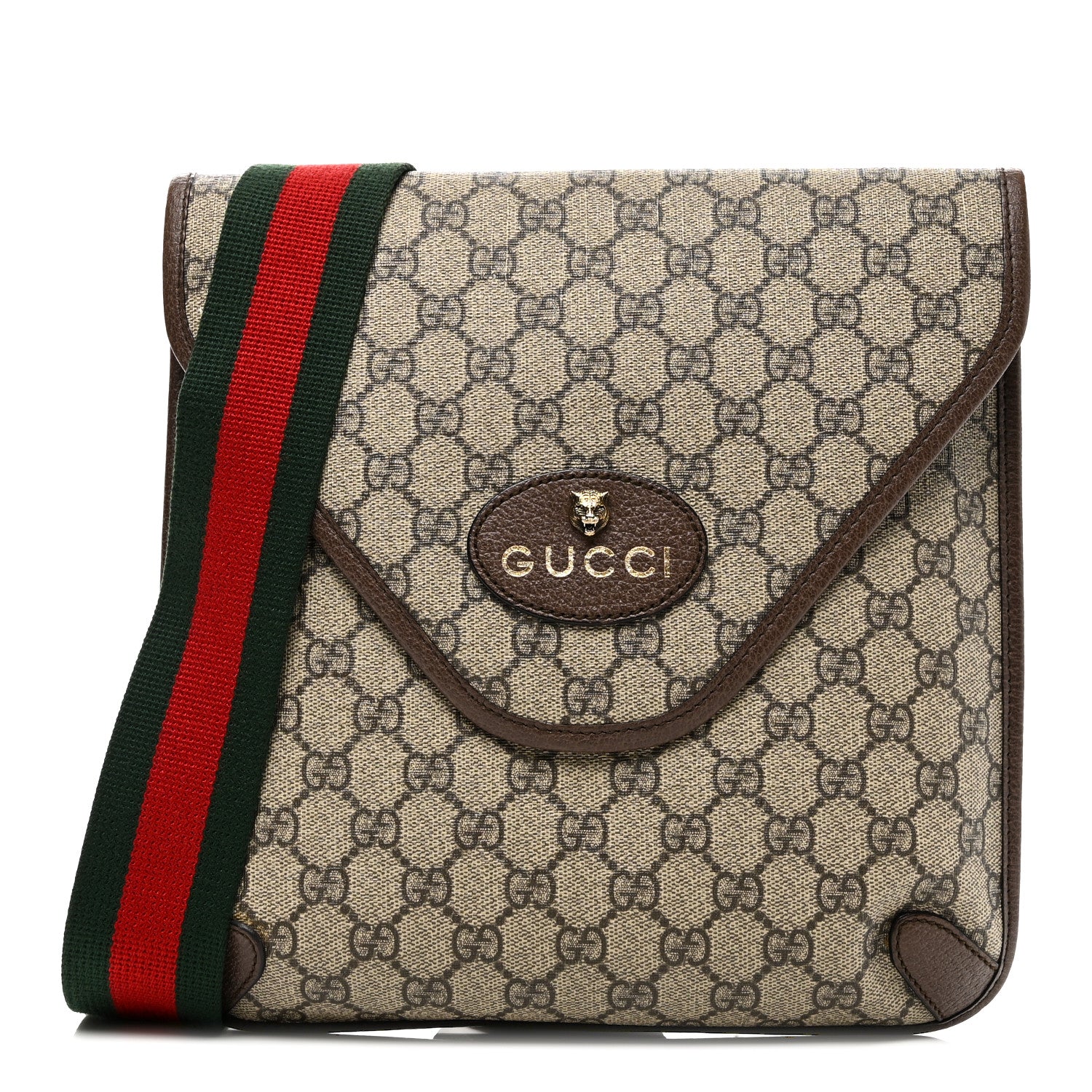 Gucci GG Supreme Monogram Web Medium Neo Vintage Flap Messenger Bag Beige New Acero 1 of 10