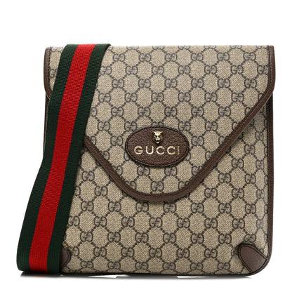 Gucci GG Supreme Monogram Web Medium Neo Vintage Flap Messenger Bag Beige New Acero 1 of 10