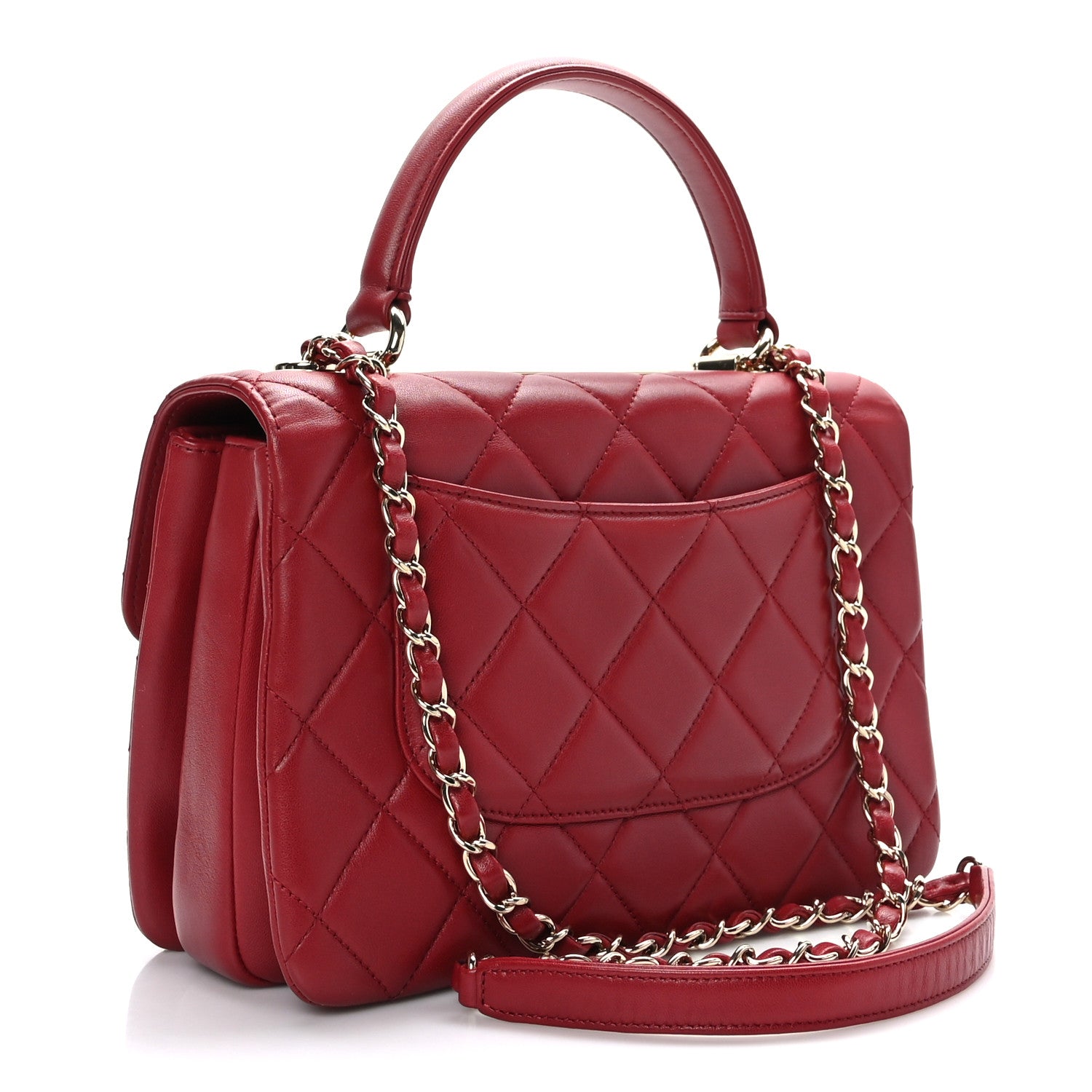 Chanel Lambskin Quilted Small Trendy CC Flap Dual Handle Bag Red 3 of 10