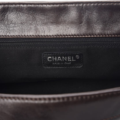Chanel Lambskin Lax Accordion Flap Marron Fonce 6 of 18