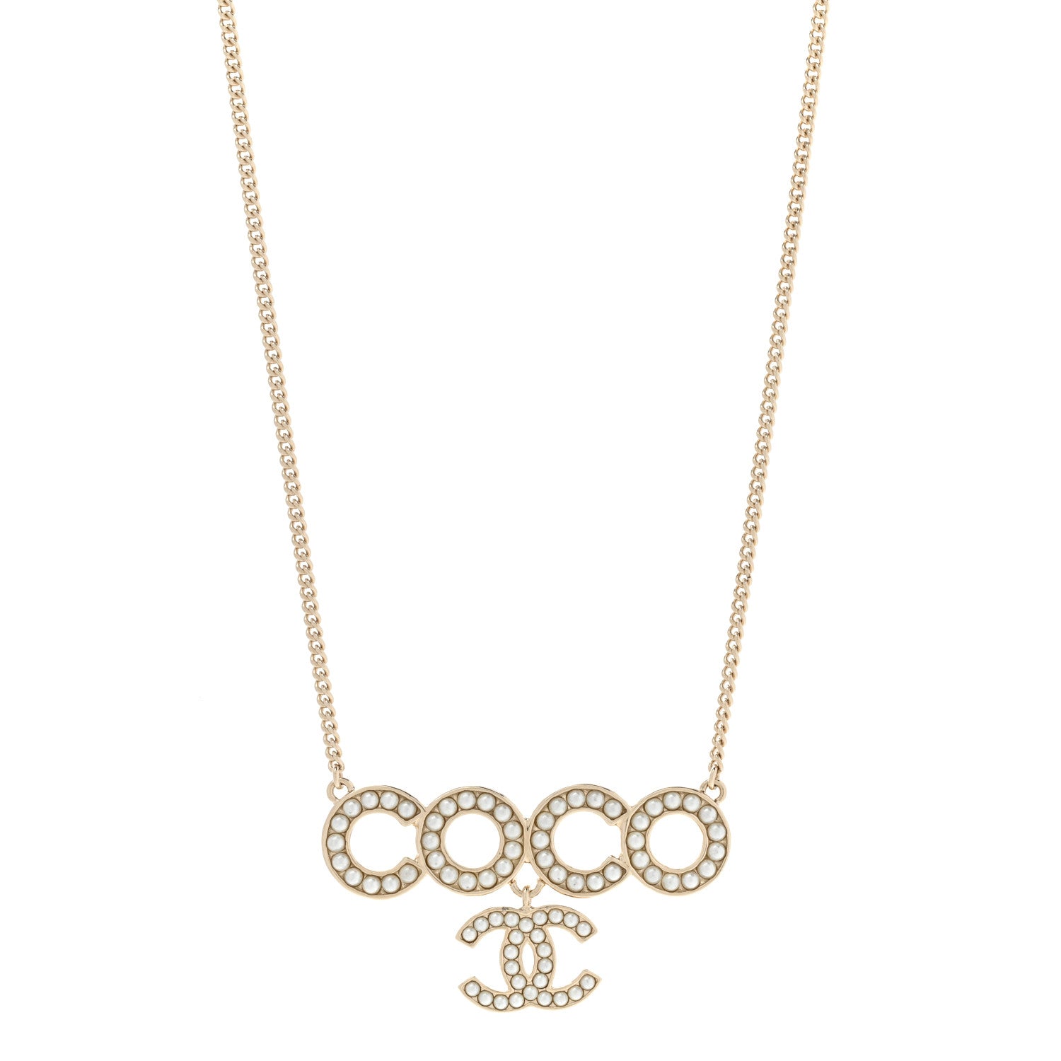 Chanel Pearl Coco Necklace Gold 1 of 6