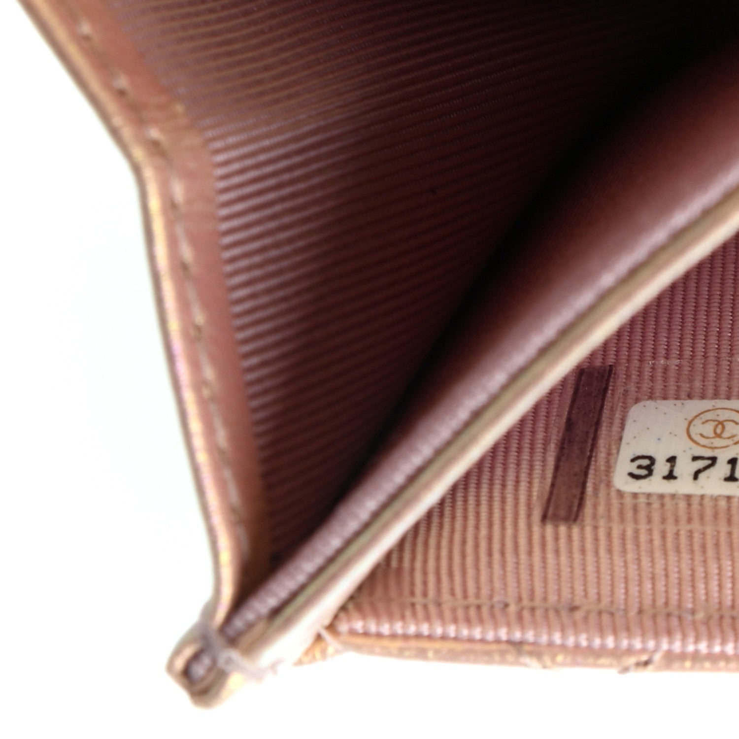 Chanel Iridescent Calfskin Quilted Flap Card Holder Wallet Pink 8 of 8