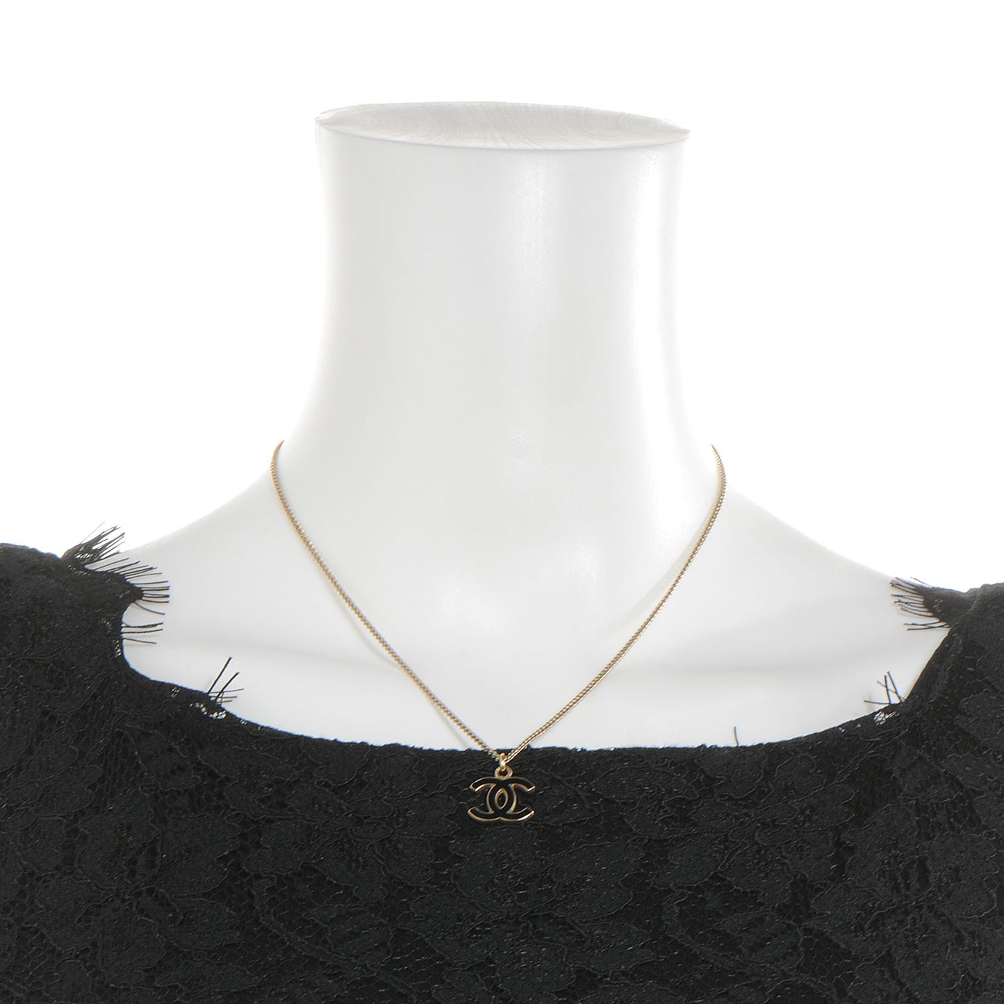 Enamel CC Necklace Black