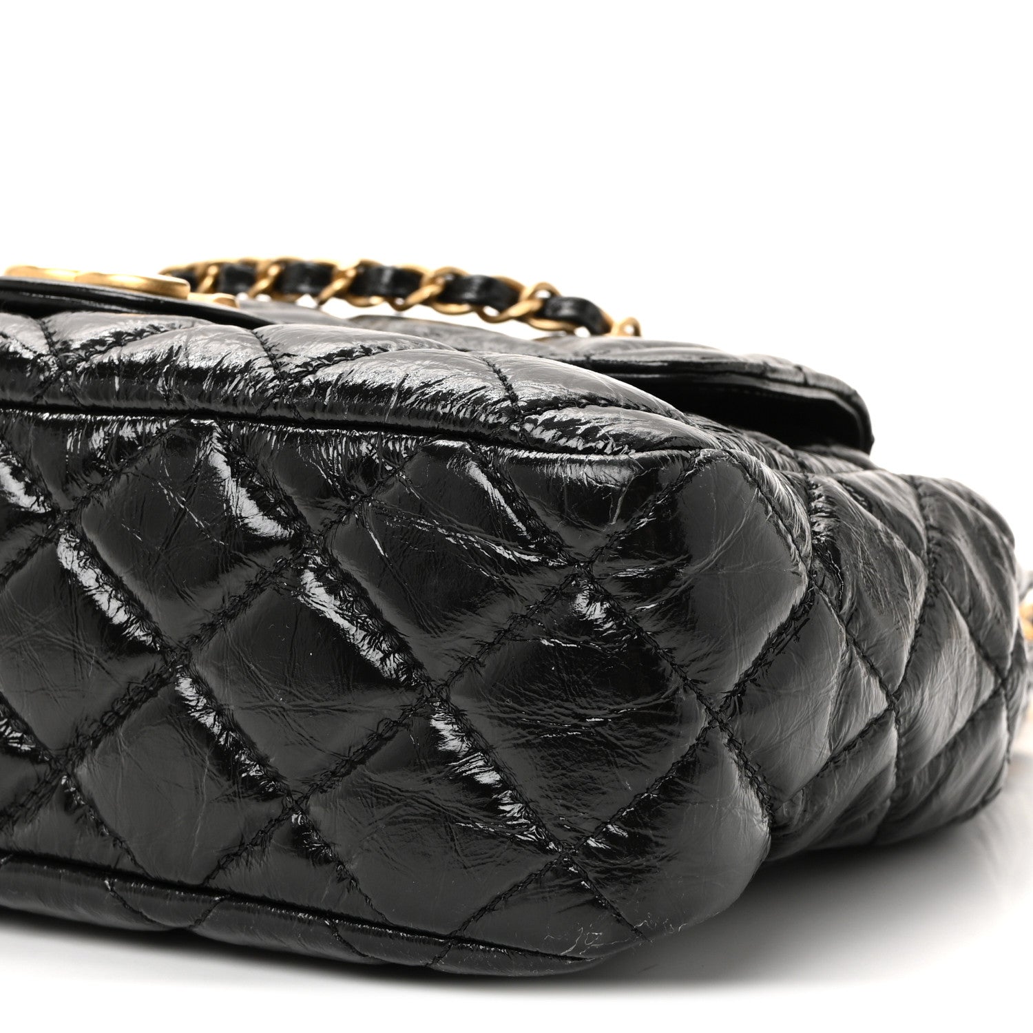 Chanel Shiny Crumpled Calfskin Quilted Wavy CC Hobo Black 9 of 9