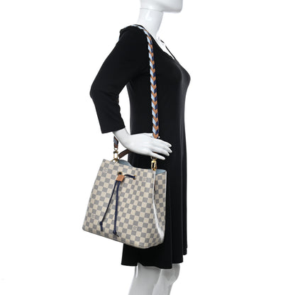 Louis Vuitton Damier Azur Braided Neonoe MM Blue 2 of 12