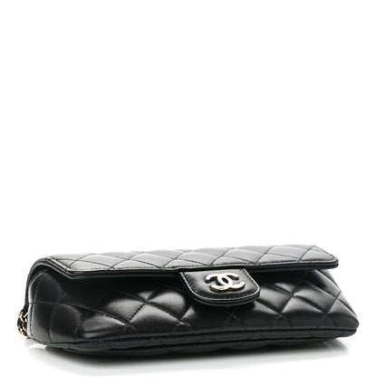 Chanel Lambskin Quilted Glasses Case With Chain Black 4 of 11