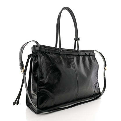 Prada Shiny Nappa Large Bonnie Shoulder Bag Black 3 of 11