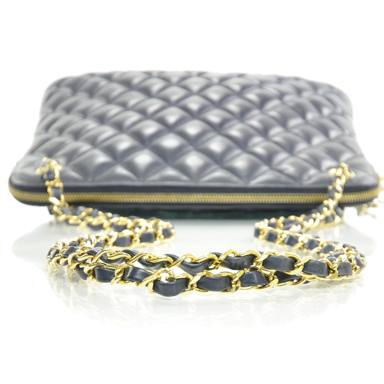 Chanel Lambskin Quilted Shoulder Bag Navy GHW 6 of 10