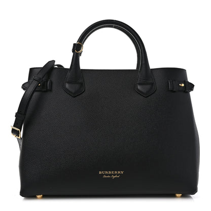 Burberry Derby Calfskin House Check Medium Banner Tote Black 1 of 10
