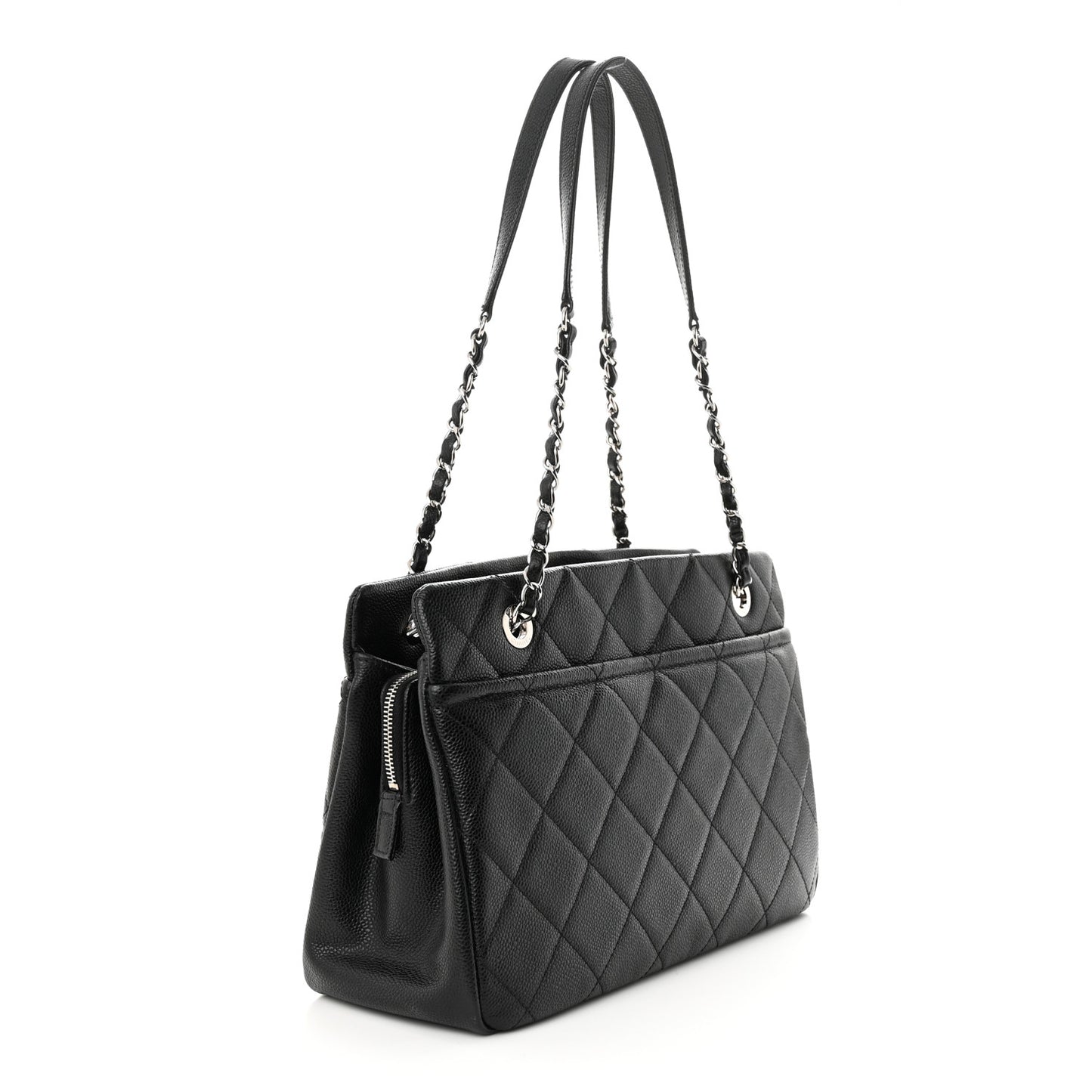 Caviar Quilted Timeless CC Soft Tote Black
