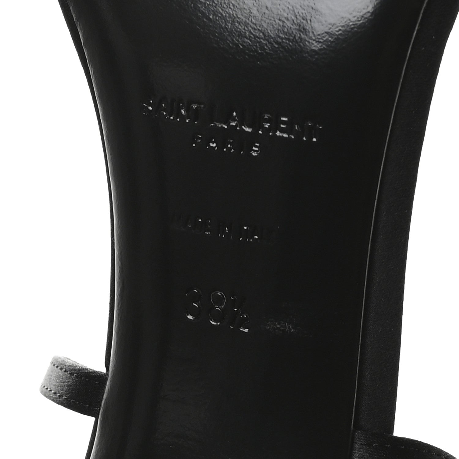 Saint Laurent Crepe Satin Crystal Satine 110 Sandals 38.5 Black 7 of 8