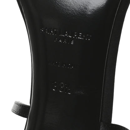 Saint Laurent Crepe Satin Crystal Satine 110 Sandals 38.5 Black 7 of 8