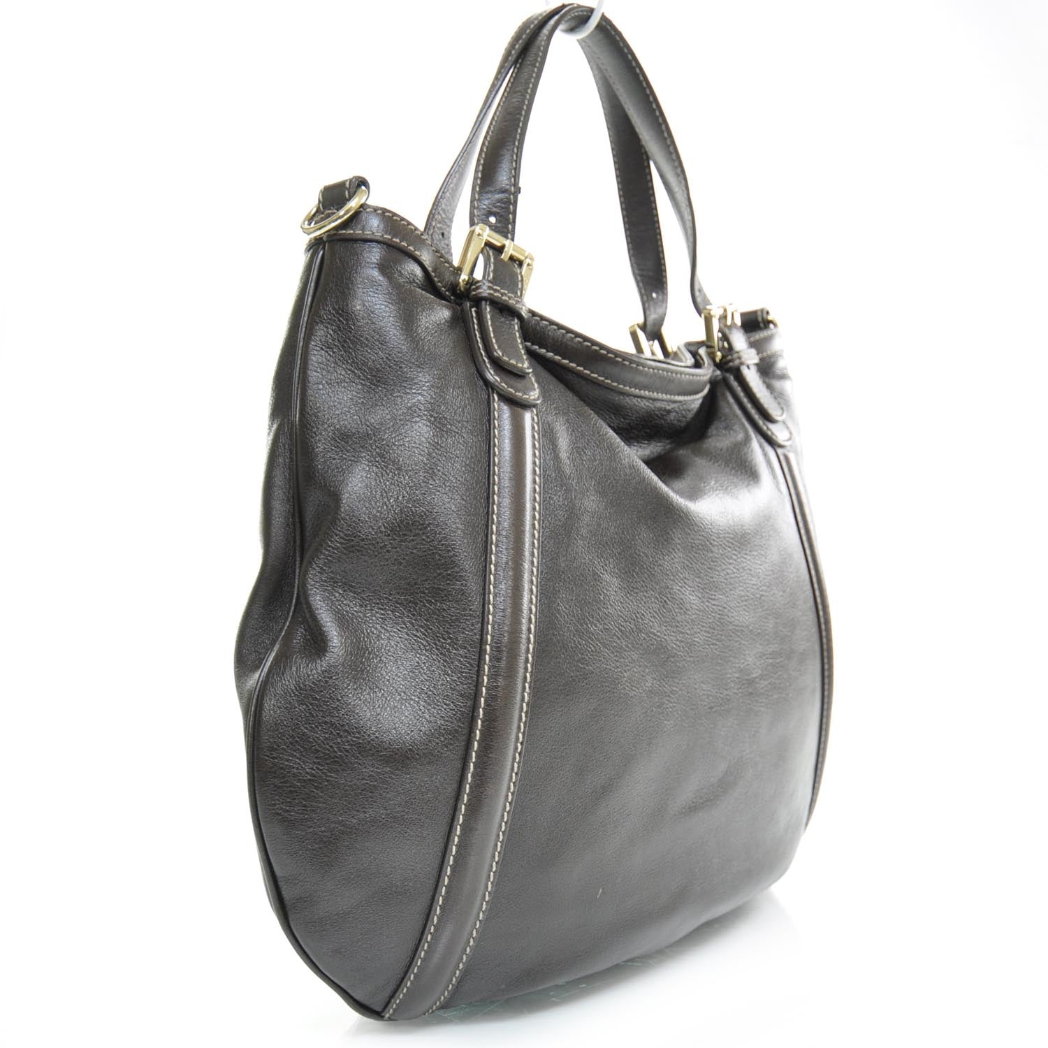 Gucci Leather Medium Britt Bag Dark Brown 2 of 11