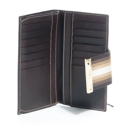 Gucci GG Plus Monogram Calfskin Ladies Web Continental Wallet Beige Ebony Brown 8 of 8