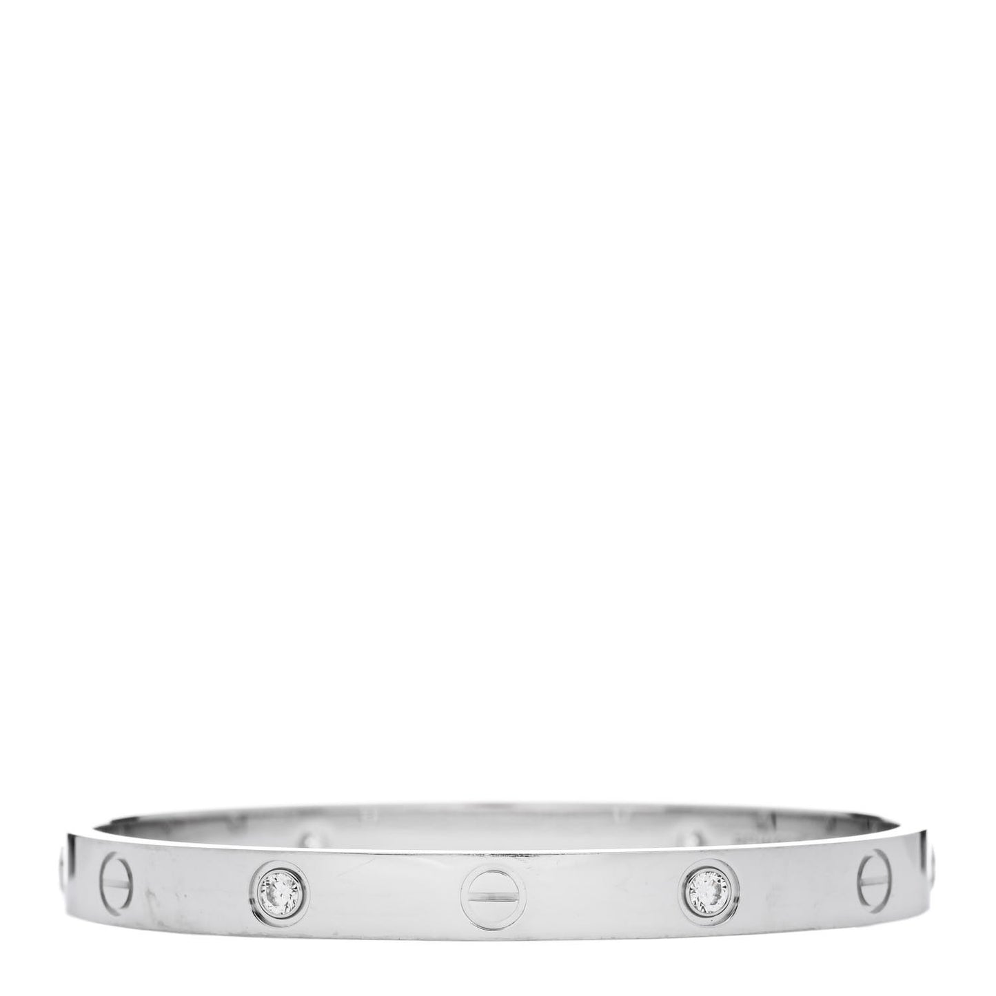 18K White Gold 4 Diamond Love Bracelet 17