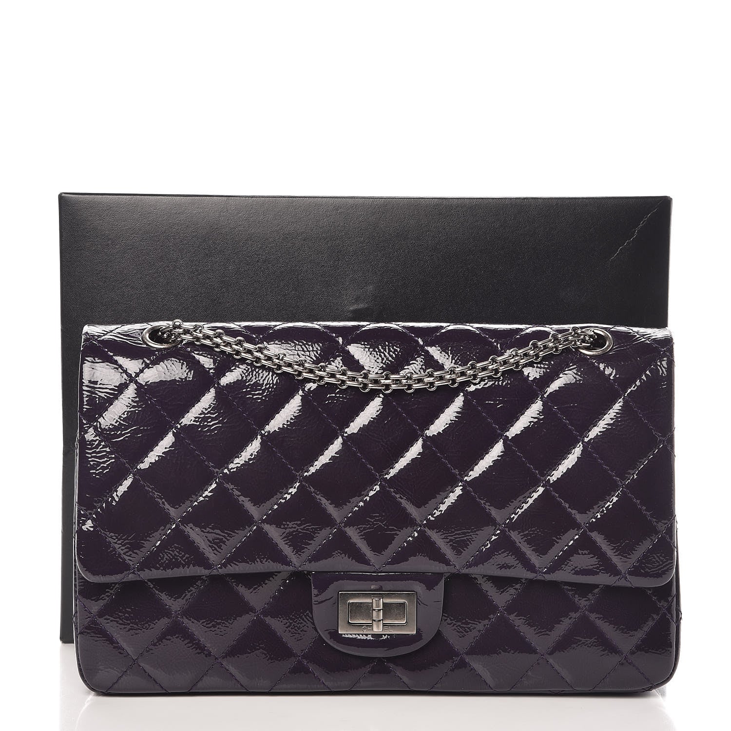 Chanel Distressed Patent 2.55 Reissue Flap 227 Prune 11 of 11