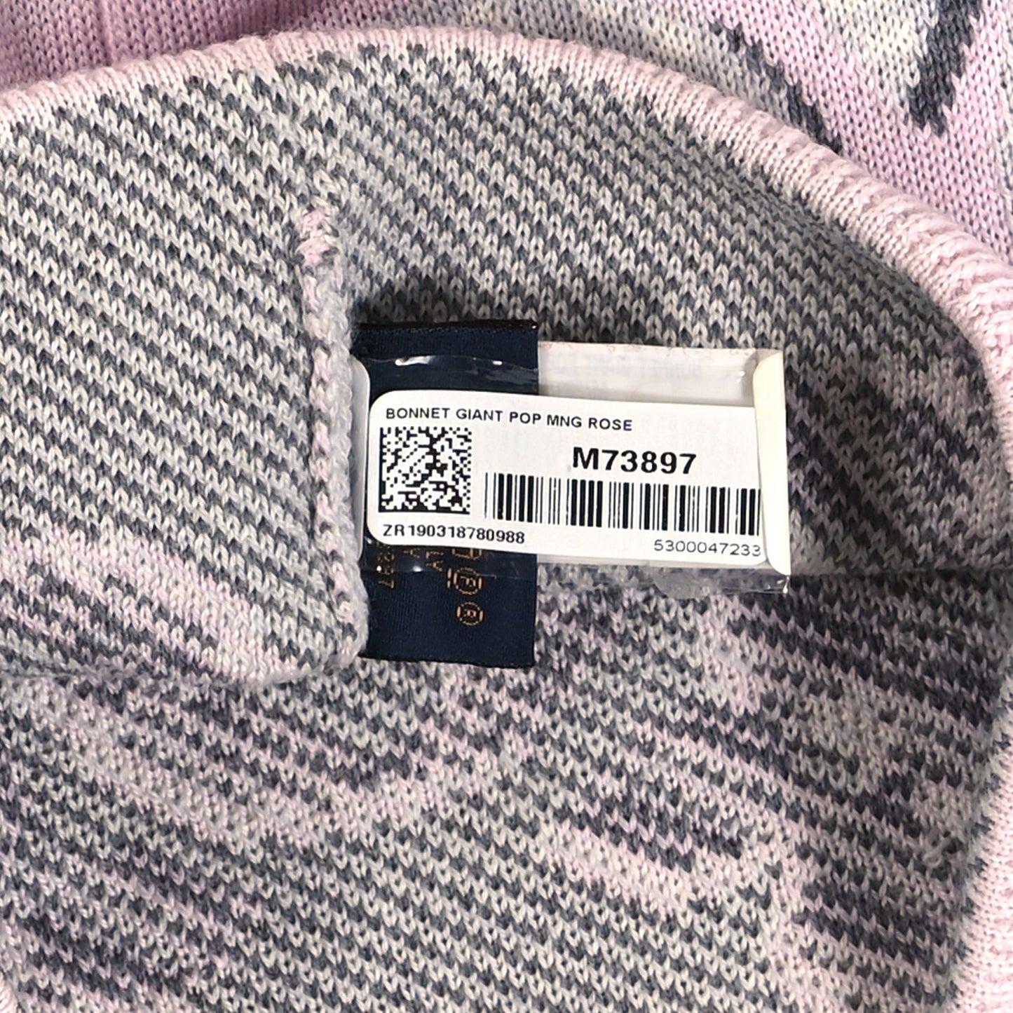 Wool Cashmere Giant Pop Monogram Beanie Hat Rose