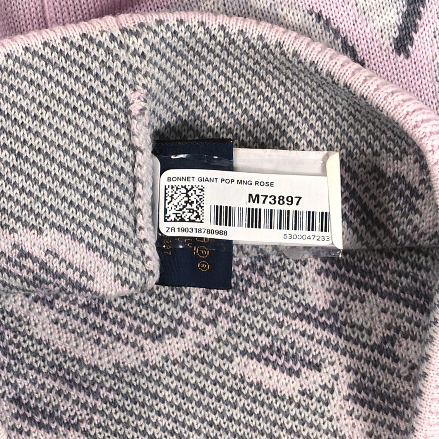 Louis Vuitton Wool Cashmere Giant Pop Monogram Beanie Hat Rose 3 of 3