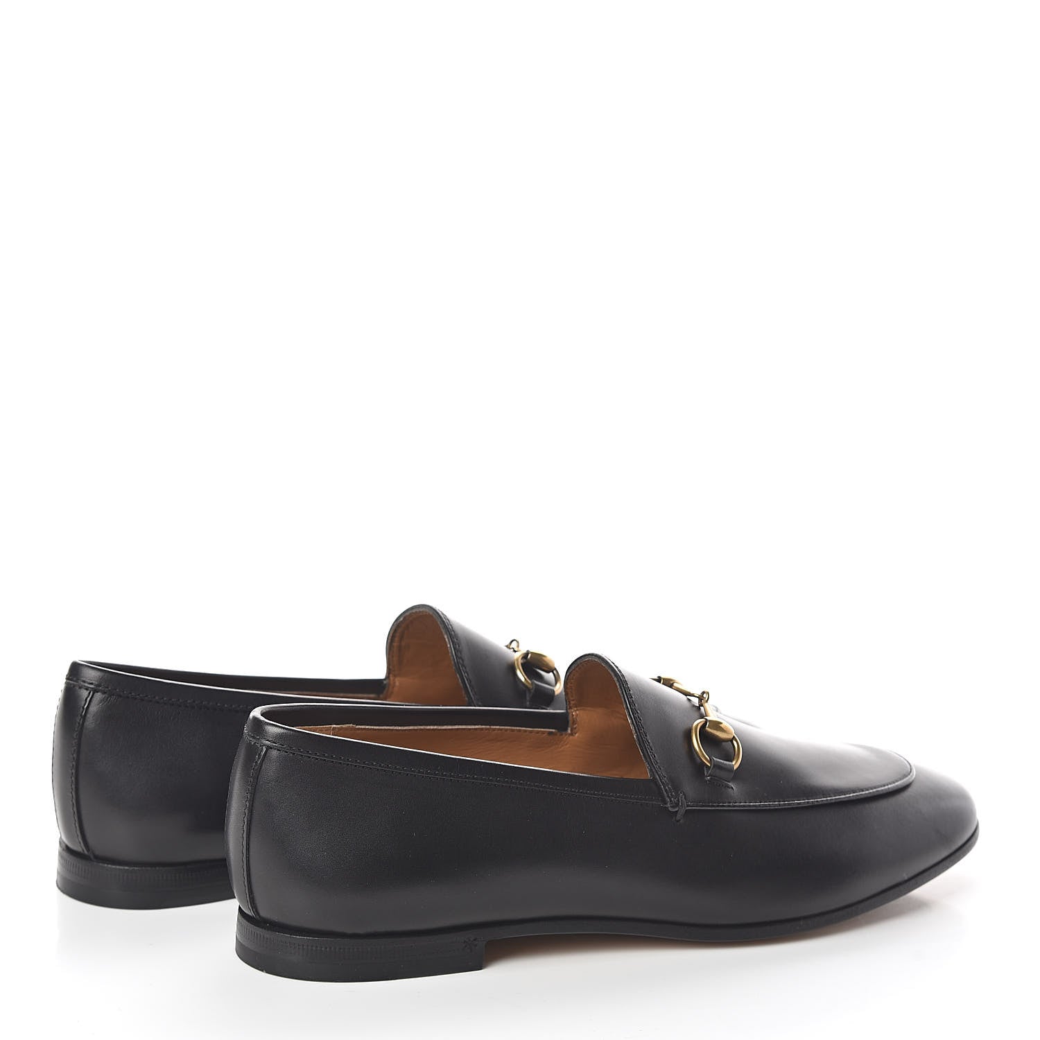 Gucci Calfskin Womens Jordaan Loafers 37.5 Black 4 of 8